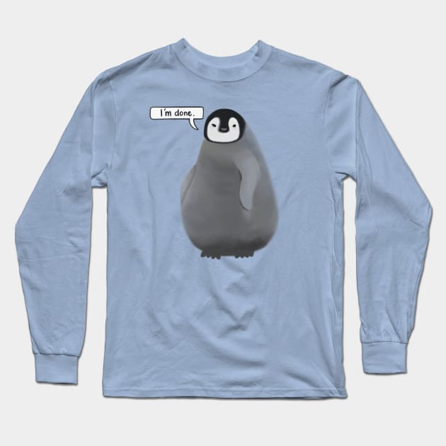 Grumpy Penguin Long Sleeve T-Shirt by awesomesaucebysandy